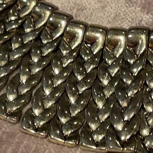 Braided Metal Panel Statement Necklace